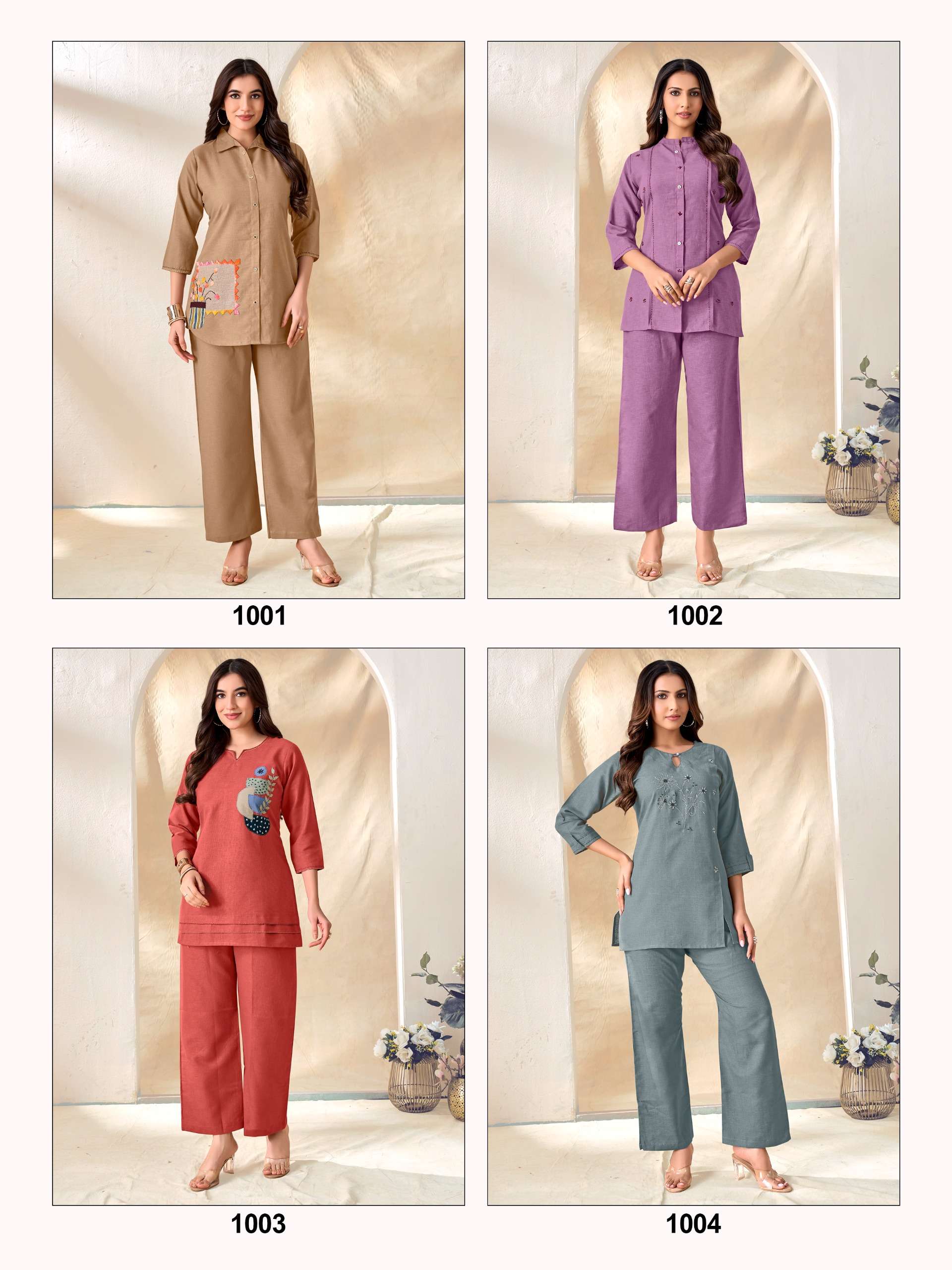 SHODASHE STUDIO MILIE FESTIVAL LINEN CO ORD SET SHIRT TYPE 2 PIECE WOMEN OFFICE EXPORT